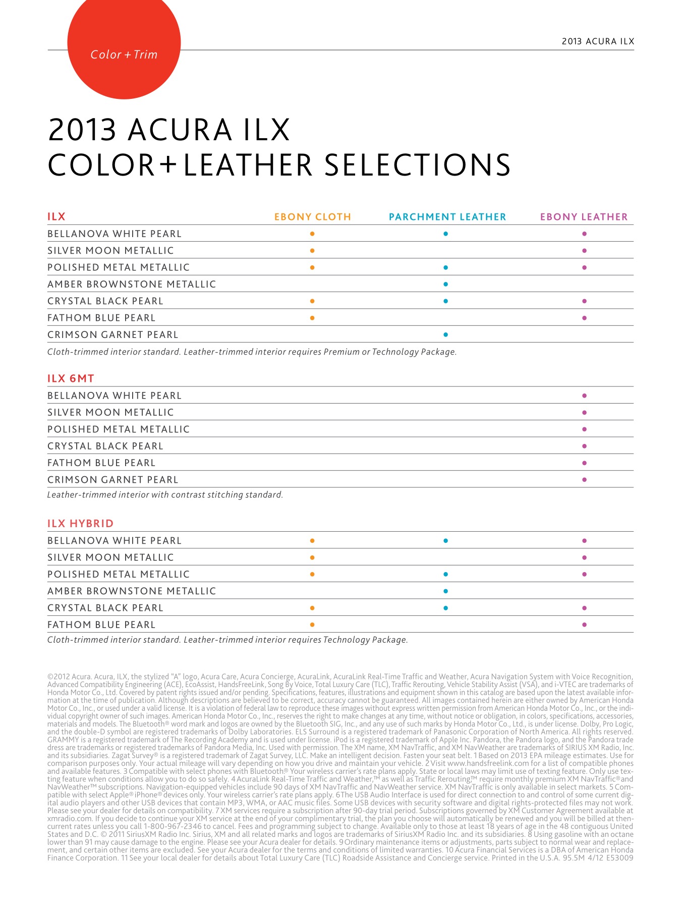 2013 Acura ILX Brochure Page 12
